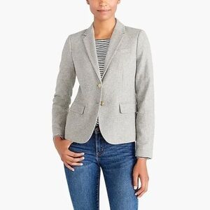 JCrew Women’s Mercantile Grey Schoolboy Blazer Lined Gold Buttons Size 0